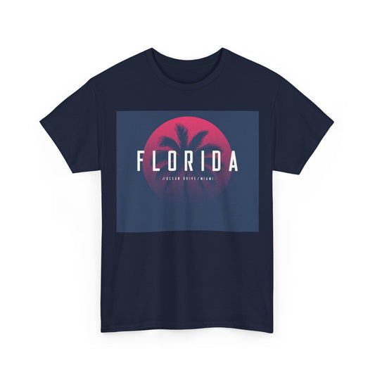 Florida Sunset Palm T-Shirt — Retro Beach Vacation Tee
