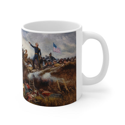 Historical Battle Scene Coffee Mug — Revolutionary War Canvas Wrap (11oz & 15oz)