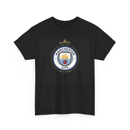 Manchester City Logo Treble Winners T-Shirt — Football Club Crest Tee