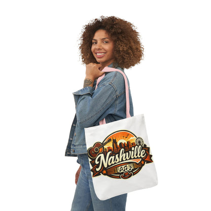 Nashville Sunset Tote Bag — Country Music Skyline Canvas Tote