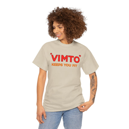 VIMTO "Keeps You Fit" Graphic Tee — Retro Beverage Logo T-Shirt