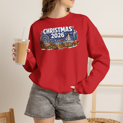 Christmas 2026 Holiday Sweatshirt – Festive Winter Cityscape Crewneck