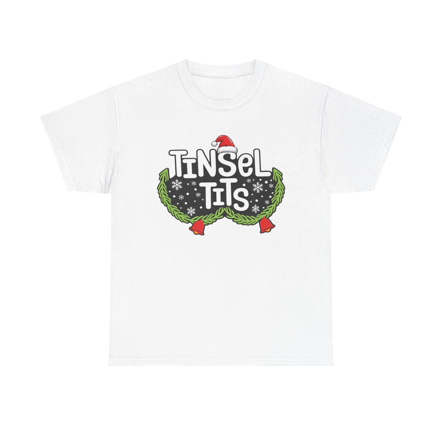 T-Shirt — "Tinsel Tits" Funny Christmas Wreath Holiday Tee