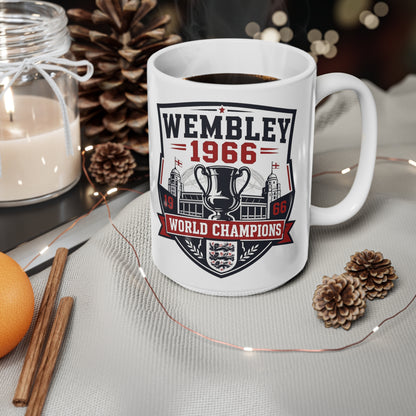 England Wembley 1966 World Champions Ceramic Coffee Mug — Football Vintage Trophy Design (11oz/15oz)