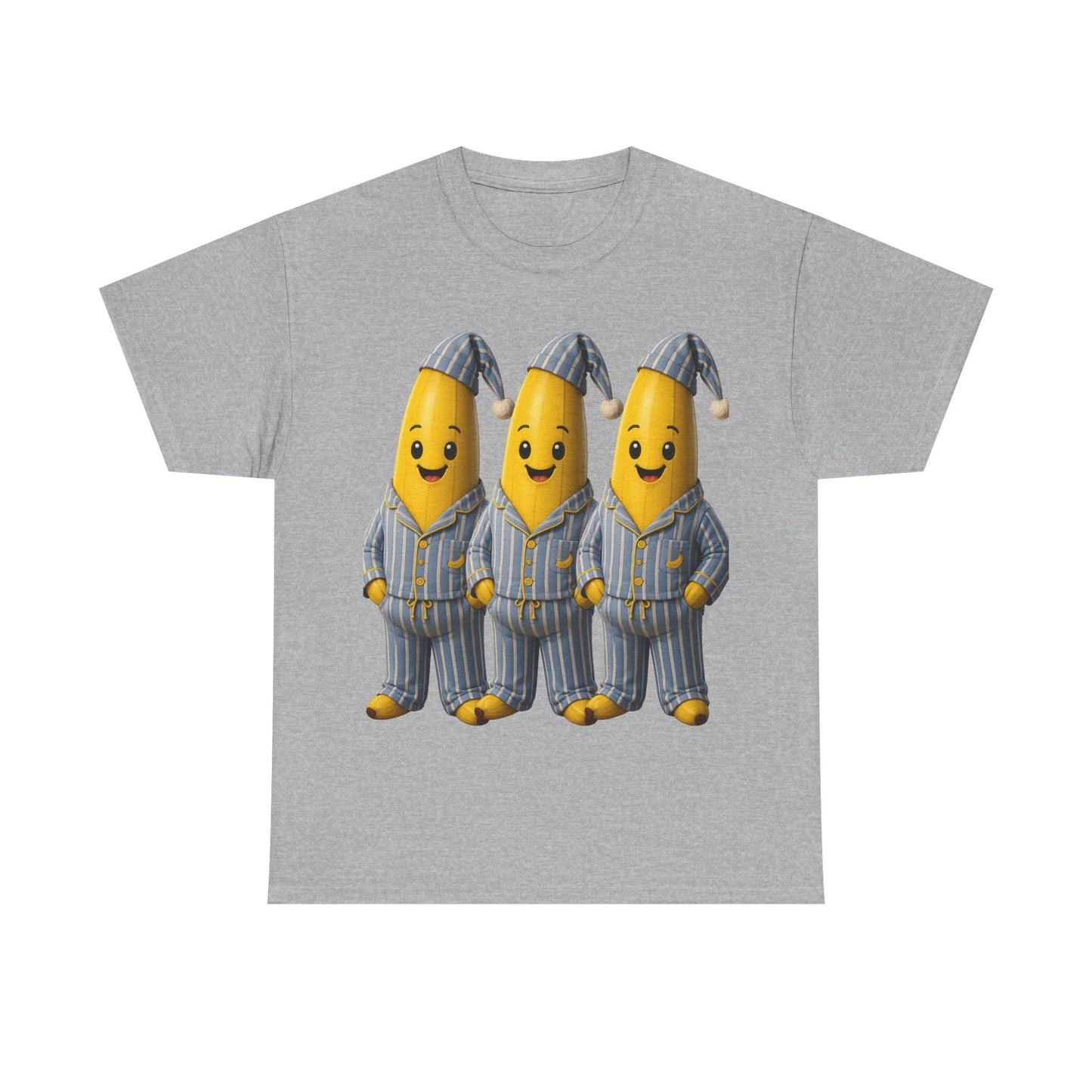 Bananas in Pyjamas – Three Smiling Bananas in Striped Pajamas Graphic T-Shirt