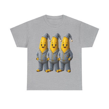 Bananas in Pyjamas – Three Smiling Bananas in Striped Pajamas Graphic T-Shirt