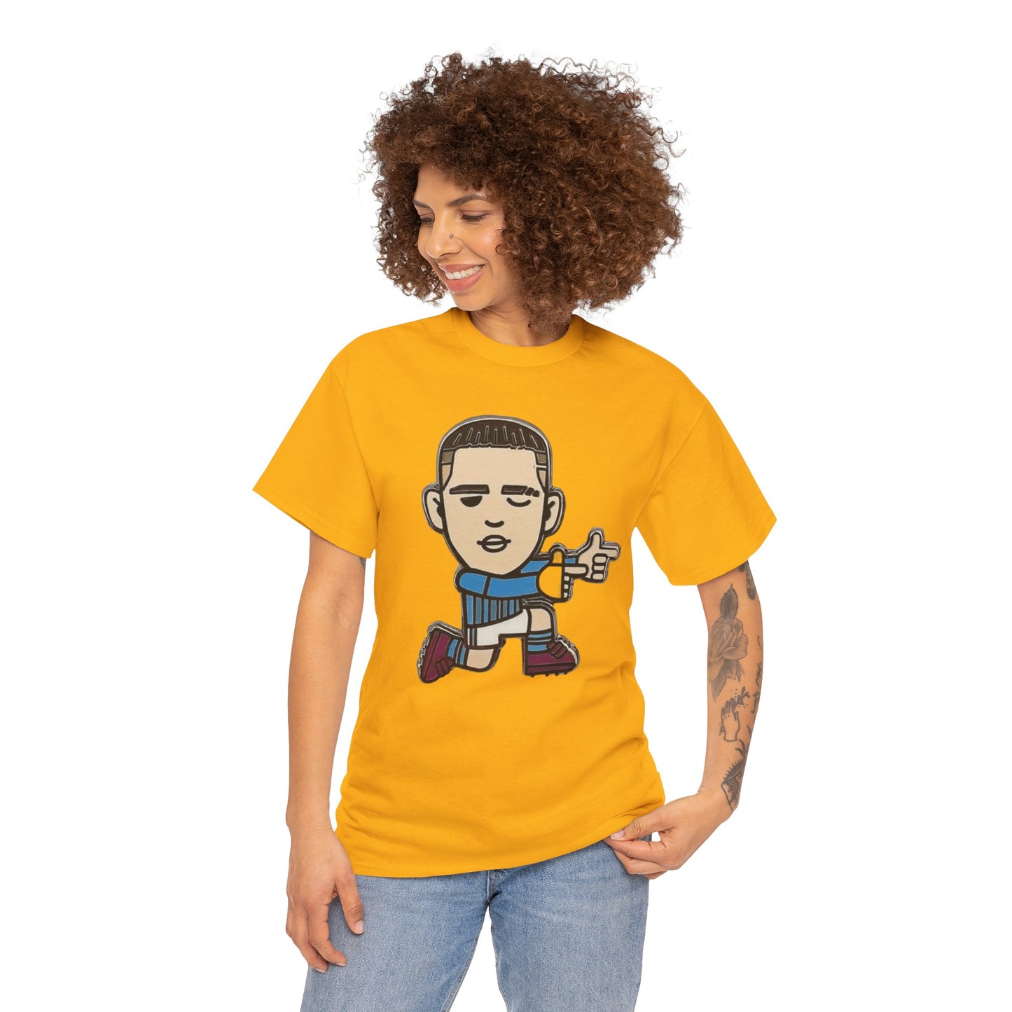 Phil Foden Cartoon Dance Pose Tee - Funky Character Graphic T-Shirt
