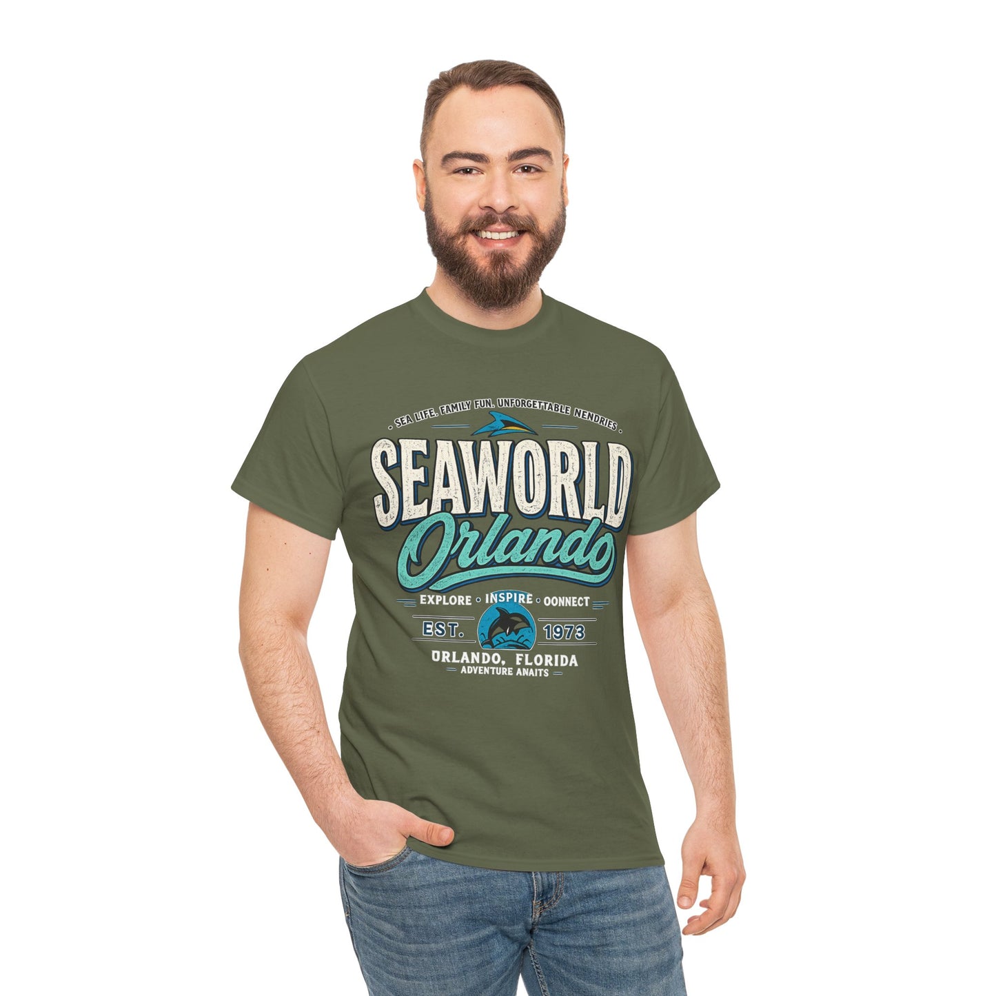 SeaWorld Orlando Graphic Tee — Retro Explore Inspire Connect Vacation Shirt
