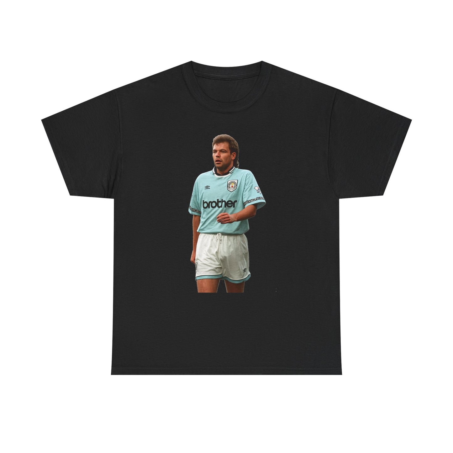 Uwe Rosler Manchester City Legend Graphic Tee - Retro Football Kit Print
