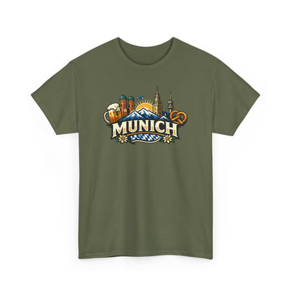 Munich Souvenir T‑Shirt — Oktoberfest Beer & Pretzel Graphic Tee
