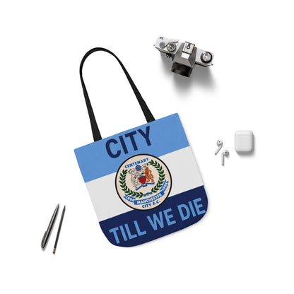 City Till We Die Canvas Tote Bag — Football Fan Flag Tote