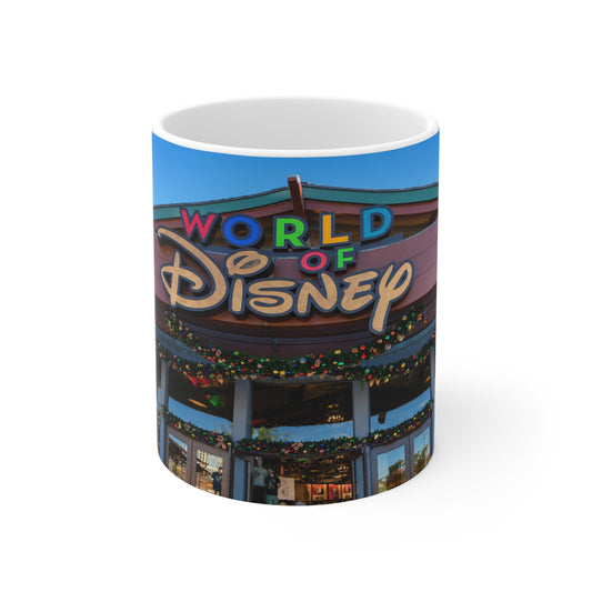 World of Disney Store Sign Ceramic Mug — Theme Park Souvenir Coffee Cup (11oz & 15oz)