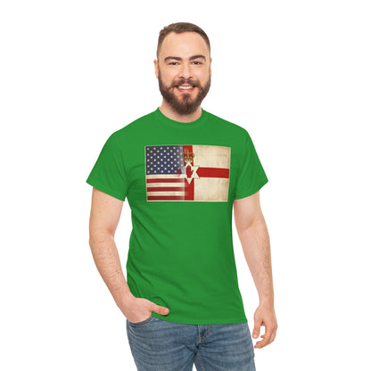 USA / Northern Ireland Flag T-Shirt – Vintage USA & Ulster Cross Tee