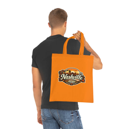 Nashville Retro Badge Tote Bag — Music City Souvenir Cotton Tote