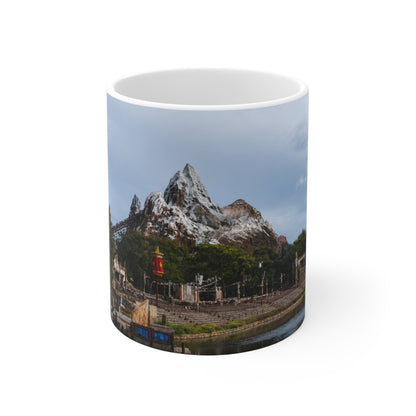 Everest Ride at Animal Kingdom Ceramic Coffee Mug — Scenic Snow-Capped Peak, 11oz & 15oz