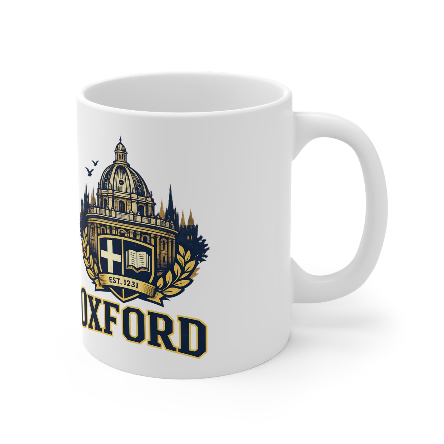 Oxford Crest Ceramic Coffee Mug — University Shield Design, 11oz & 15oz
