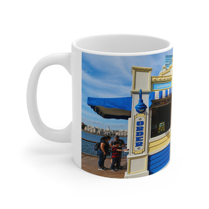Disney's Boardwalk Blue Ribbon Corn Dogs Marina Snack Stand Ceramic Coffee Cup
