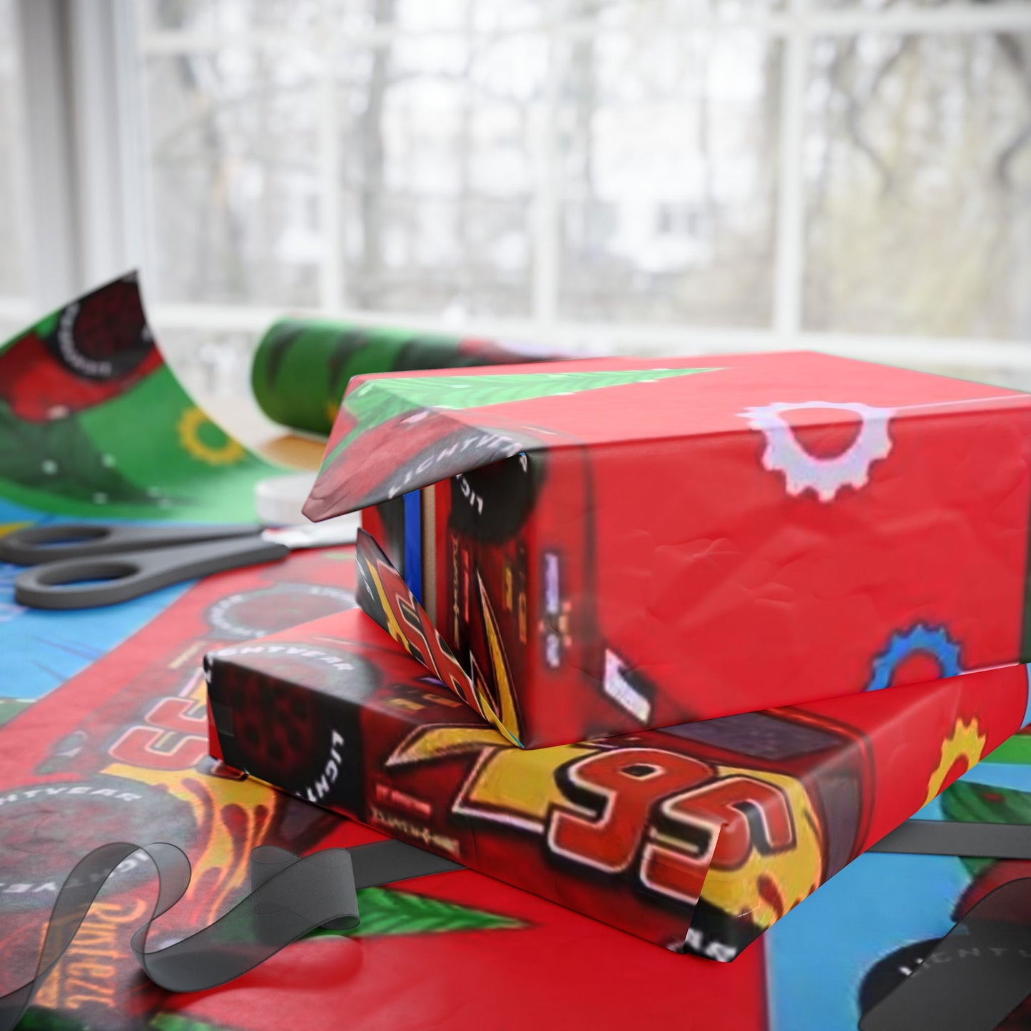 Cars Lightning McQueen Holiday Wrapping Paper – Festive Cheer Gift Wrap