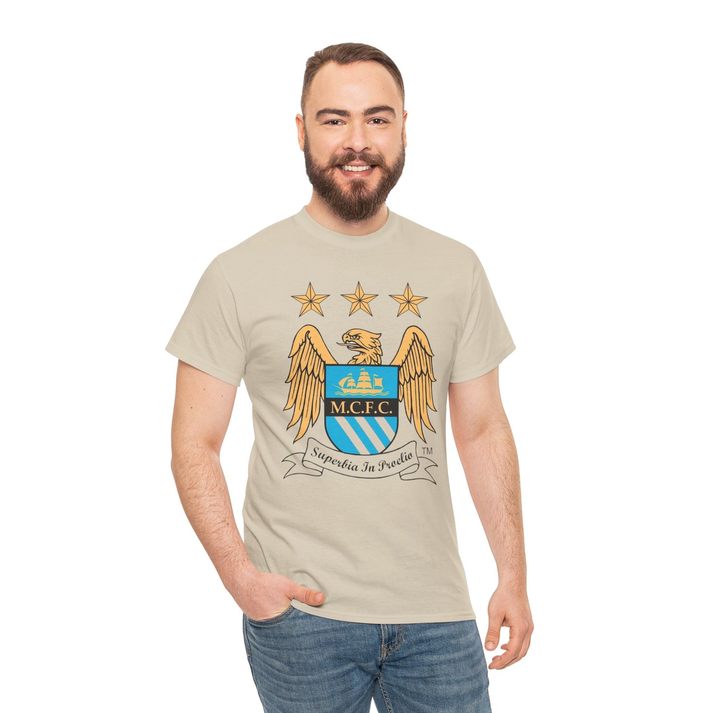 Manchester City Retro Club Crest T‑Shirt — MCFC Vintage Style Club Emblem Tee