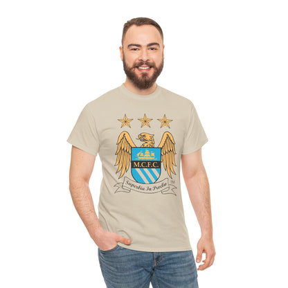 Manchester City Retro Club Crest T‑Shirt — MCFC Vintage Style Club Emblem Tee
