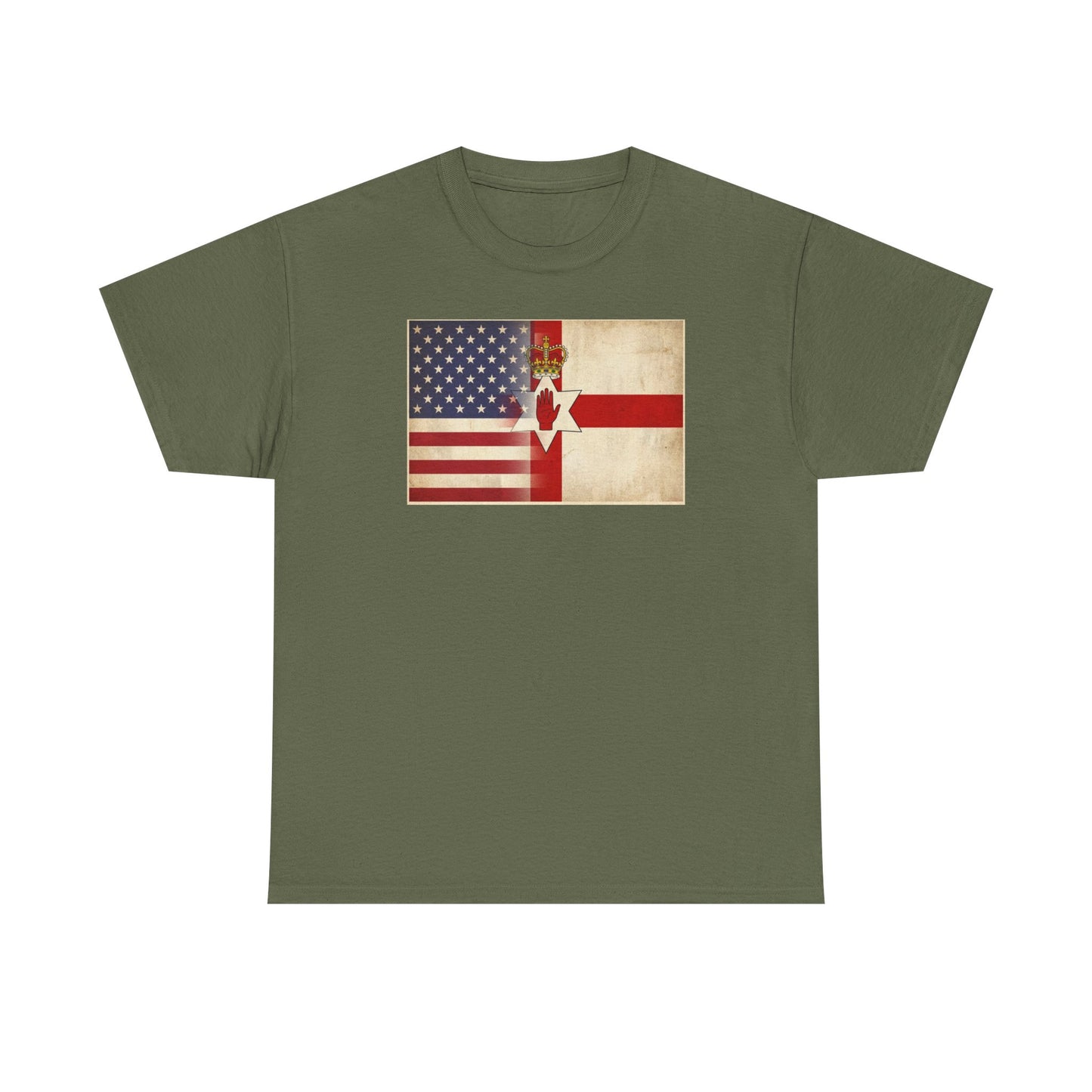 USA / Northern Ireland Flag T-Shirt – Vintage USA & Ulster Cross Tee