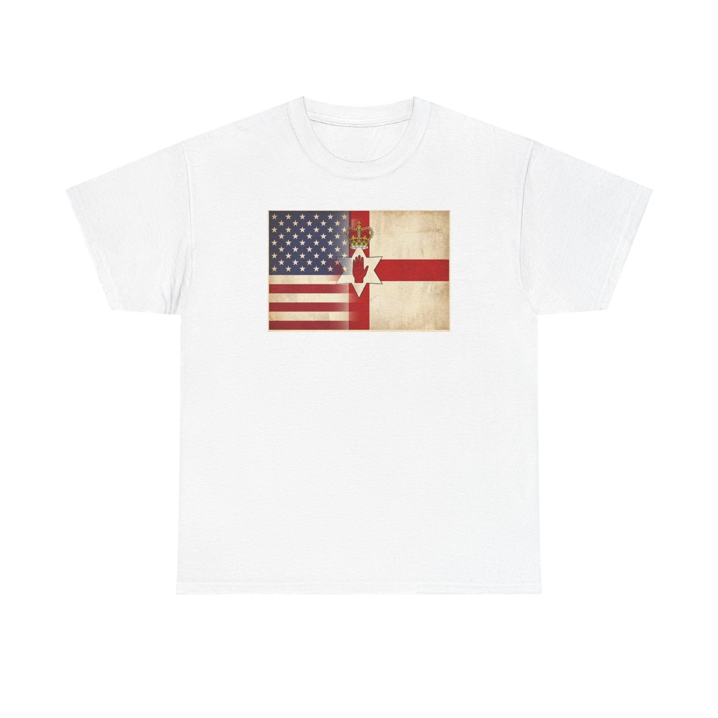 USA / Northern Ireland Flag T-Shirt – Vintage USA & Ulster Cross Tee