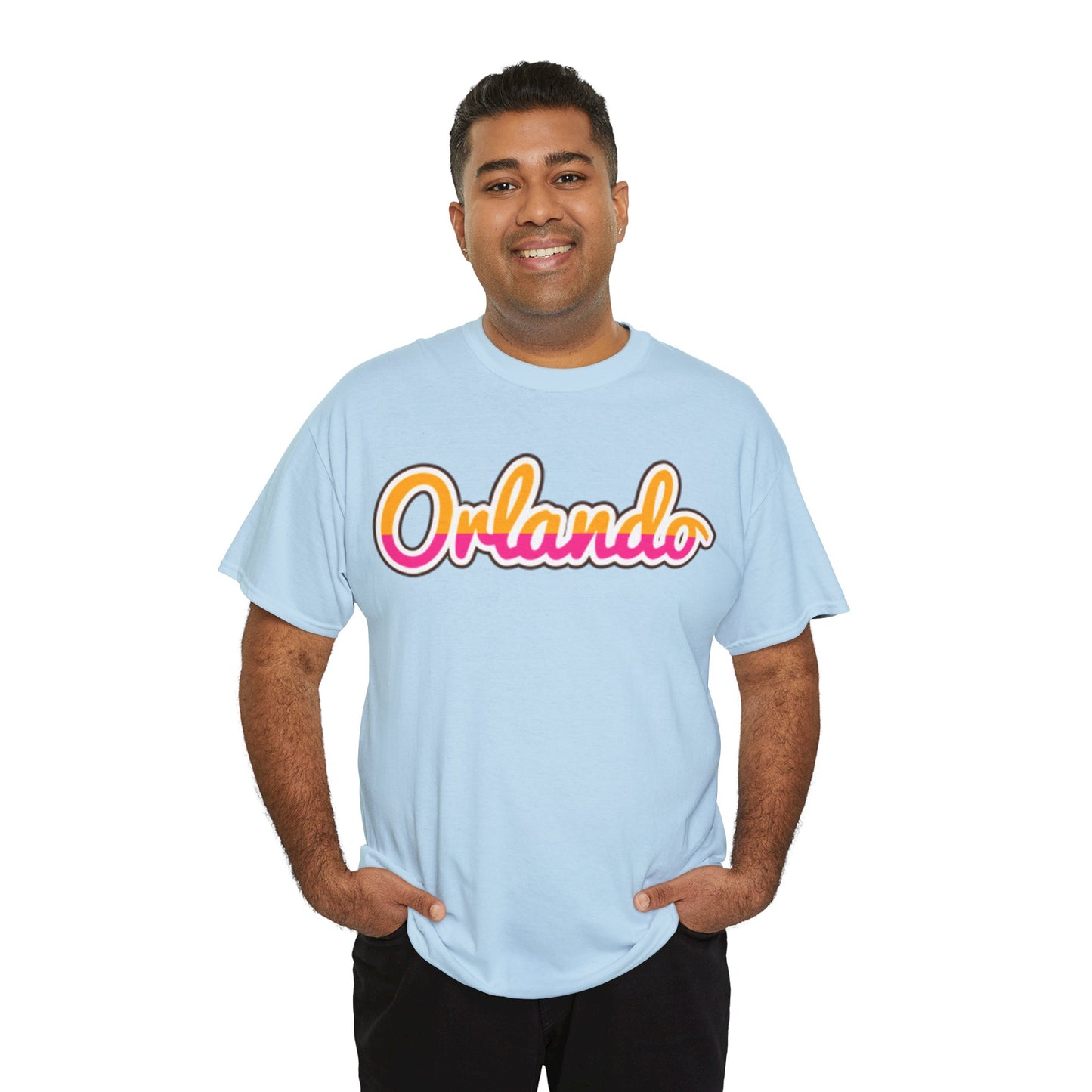 Orlando Retro Script Tee — Vintage Sunset City Souvenir Shirt