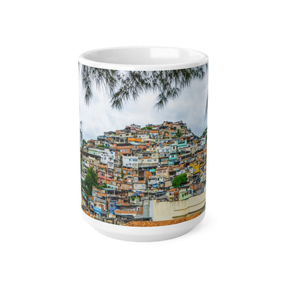 Favela Cityscape Coffee Mug — Tropical Rio Panorama Ceramic Mug (11oz, 15oz)