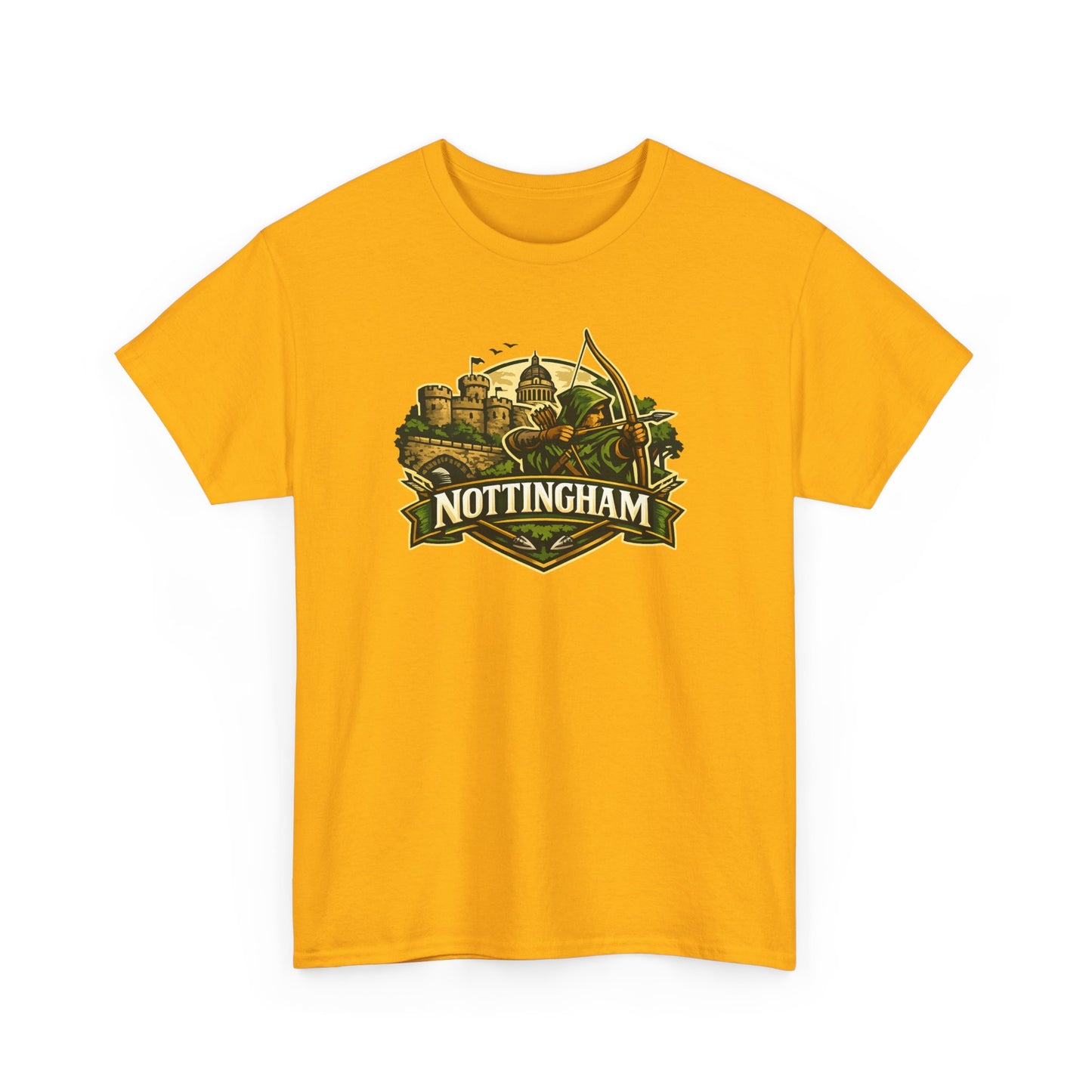 Nottingham Vintage Crest T-Shirt — Robin Hood Castle Travel Tee