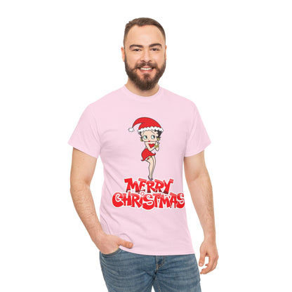 Christmas Betty Boop Tee - 'Merry Christmas' Holiday Graphic Shirt