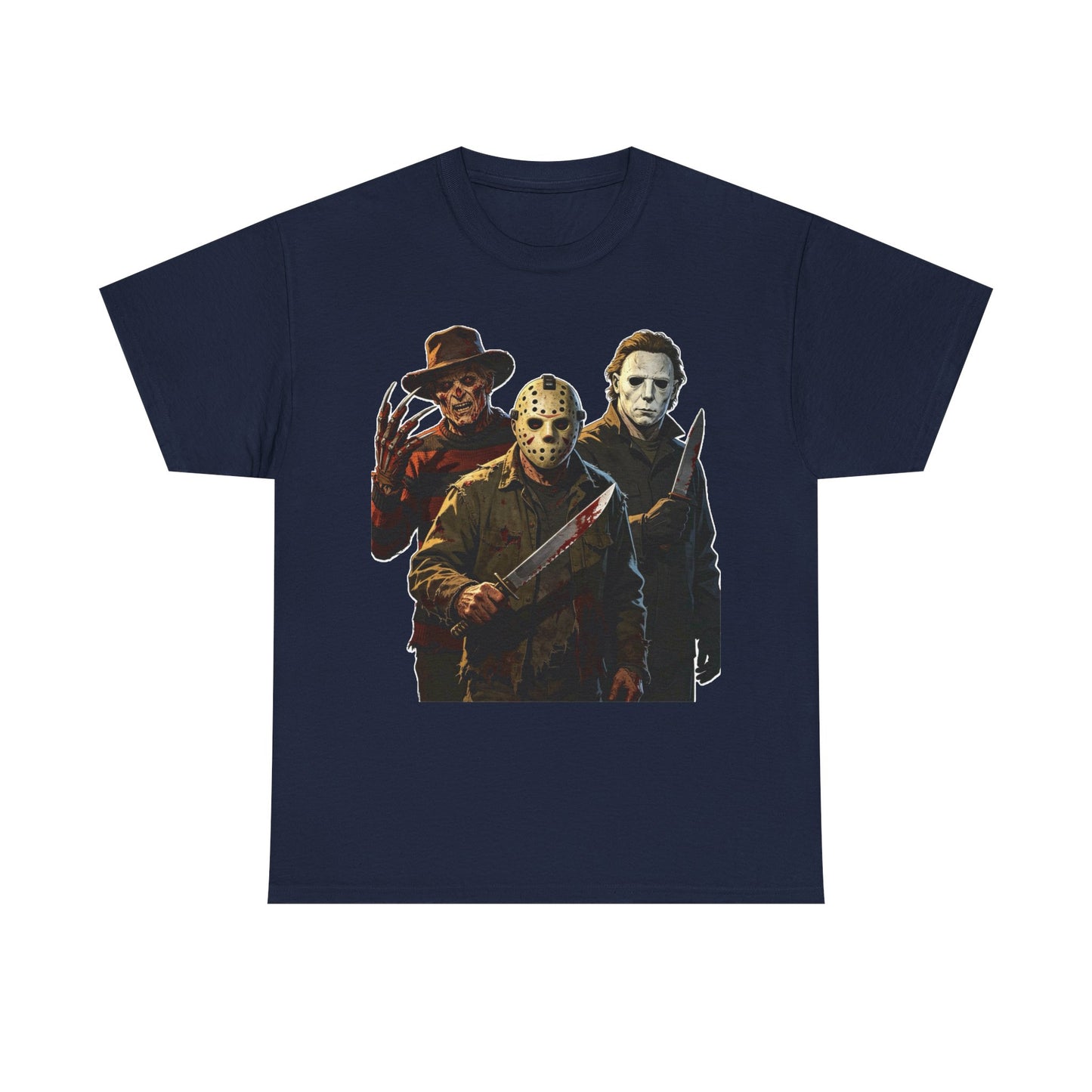 Horror Icons T-Shirt — Freddy, Jason & Michael Trio Graphic Tee