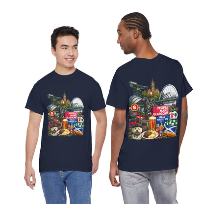 Glasgow Collage T-Shirt — "People Make Glasgow" Scottish City Souvenir Tee