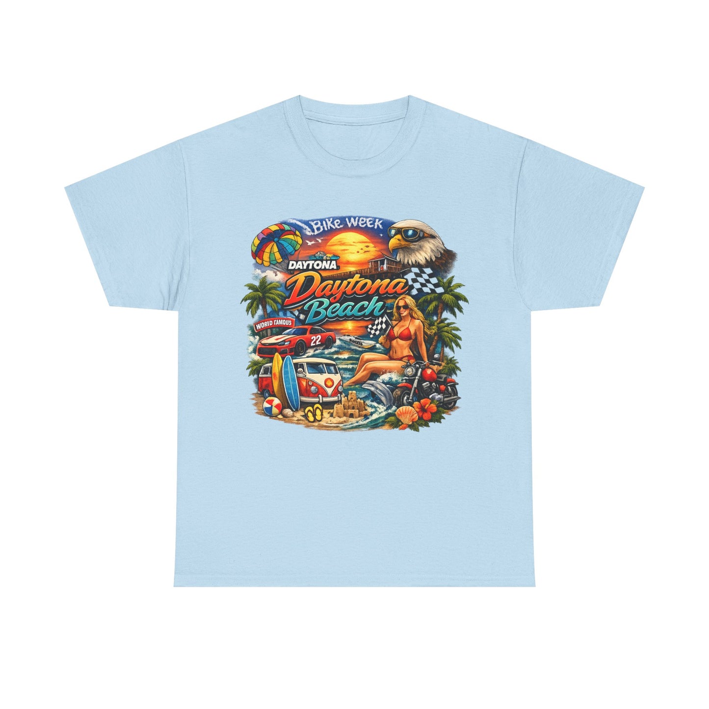 Daytona Beach Vintage Surf T-Shirt — Retro Sunset Palm Beach Tee