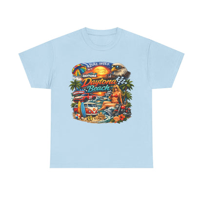 Daytona Beach Vintage Surf T-Shirt — Retro Sunset Palm Beach Tee