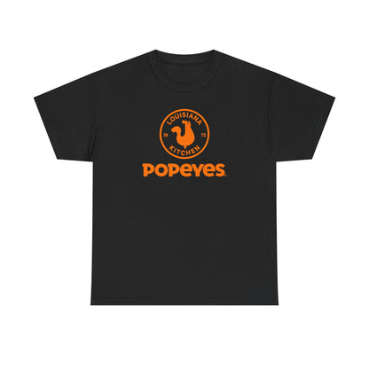 Popeyes Logo T-Shirt — Vintage Orange Louisiana Kitchen Tee