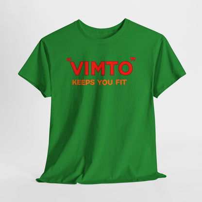 VIMTO "Keeps You Fit" Graphic Tee — Retro Beverage Logo T-Shirt