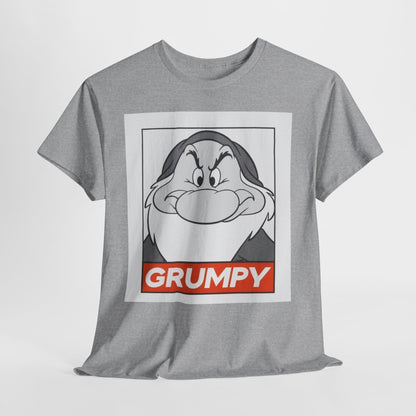 Grumpy Dwarf Graphic Tee — Vintage Cartoon Face "GRUMPY" Shirt