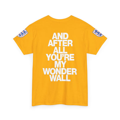 England Football Tee — "And After All You're My Wonderwall" Lyrics Tee
