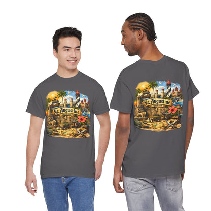St. Augustine Florida Vintage Travel Tee — Retro Beach & Lighthouse Souvenir T-Shirt