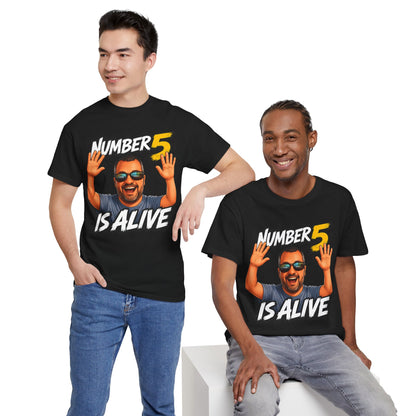 Number 5 Is Alive Graphic Tee — Funny Meme Face T‑Shirt