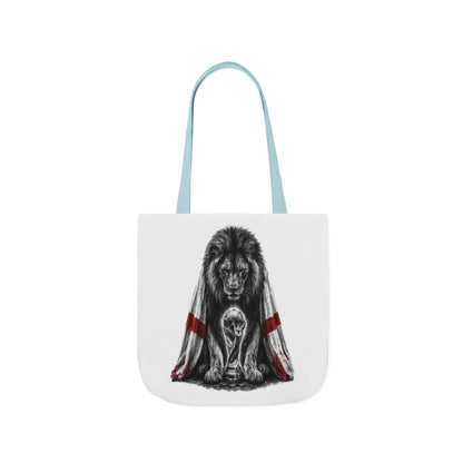 England Lion Guardian Canvas Tote — Protective Lion & Cub Illustration Tote Bag