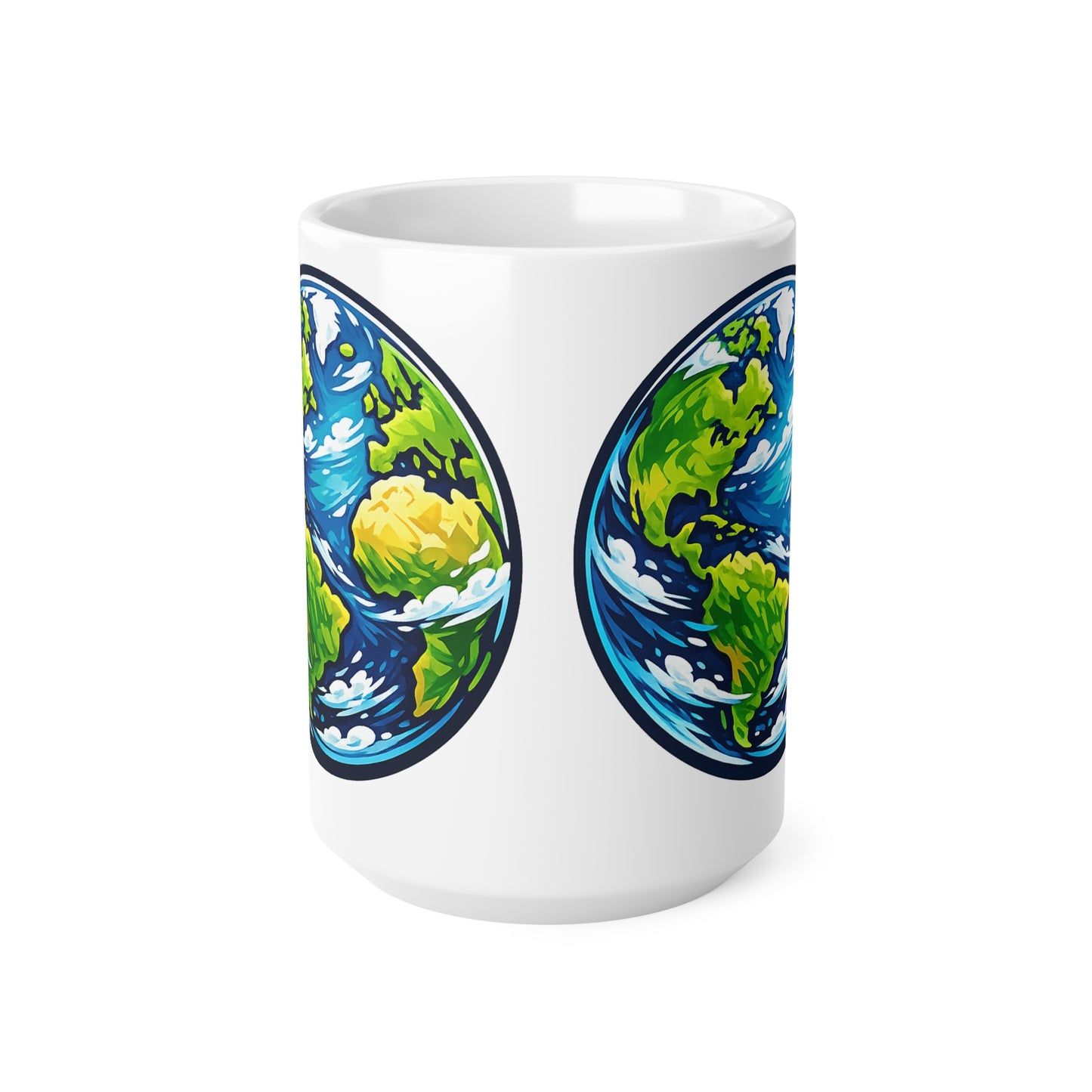 Earth Globe Ceramic Mug — Eco-Friendly World Map Coffee Cup (11oz & 15oz)