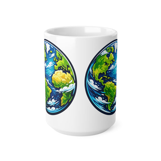 Earth Globe Ceramic Mug — Eco-Friendly World Map Coffee Cup (11oz & 15oz)