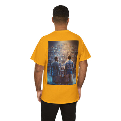 Bernardo Silva Manchester City Legend Graphic Tee — Player Cartoon Front & Tribute Poster Back