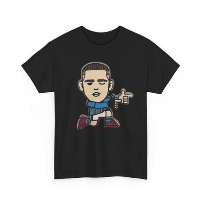 Phil Foden Cartoon Dance Pose Tee - Funky Character Graphic T-Shirt