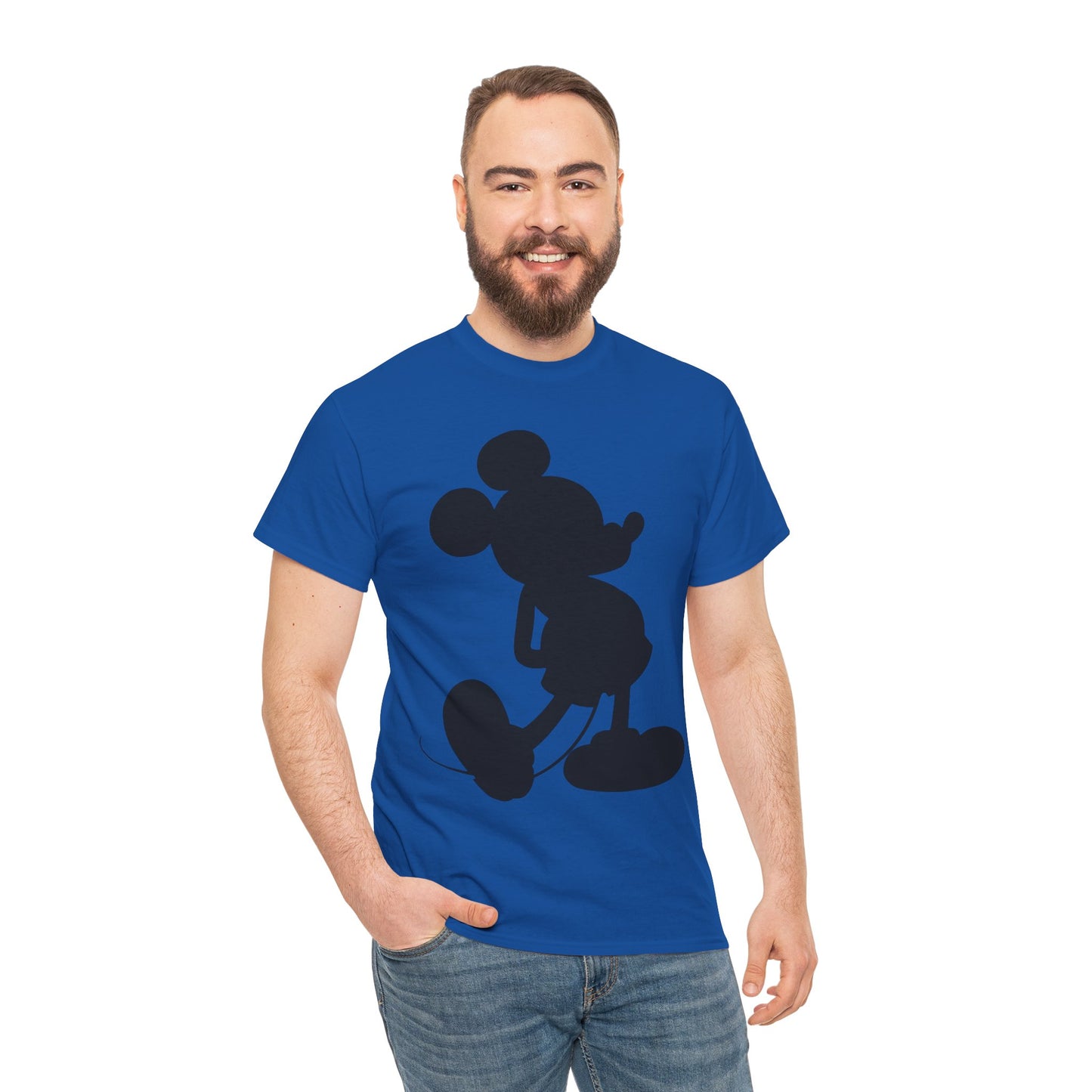 Mickey Mouse Silhouette Graphic Tee — Retro Cartoon Shadow T-Shirt