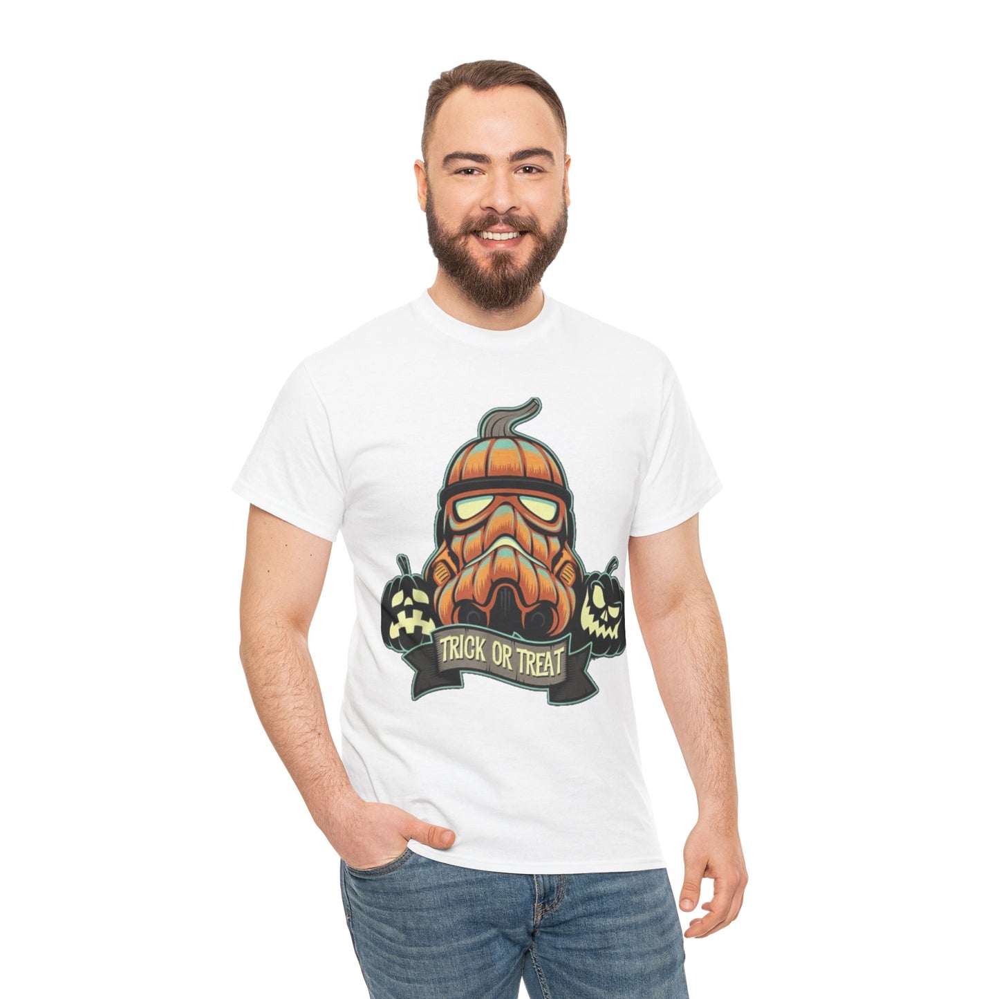 Halloween Pumpkin Mask T-Shirt — Trick or Treat Graphic Tee