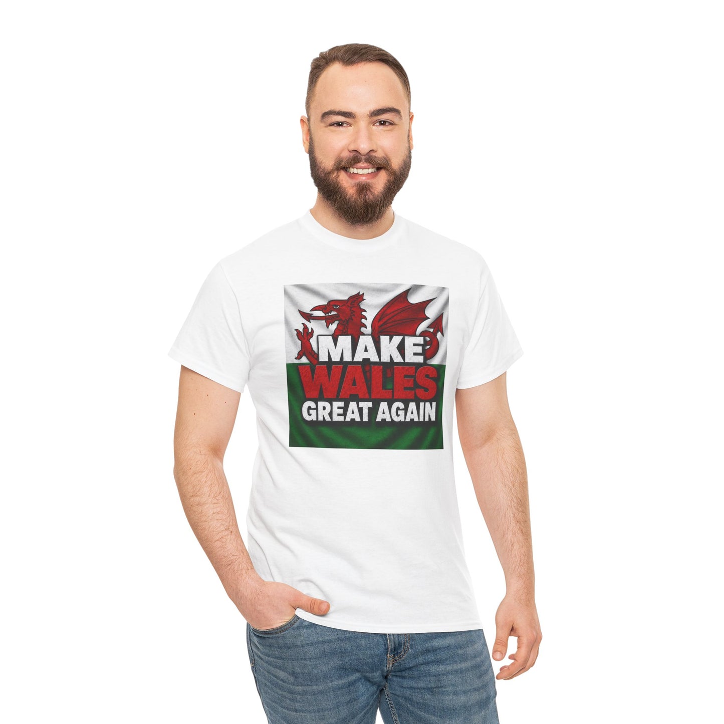 Make Wales Great Again T-Shirt — Welsh Flag Dragon Political Slogan Tee