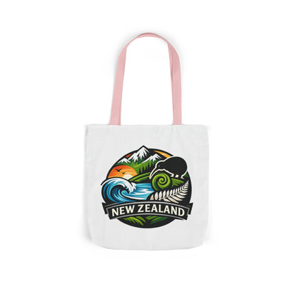 New Zealand Scenic Tote Bag — Kiwi, Mountains & Waves Canvas Tote