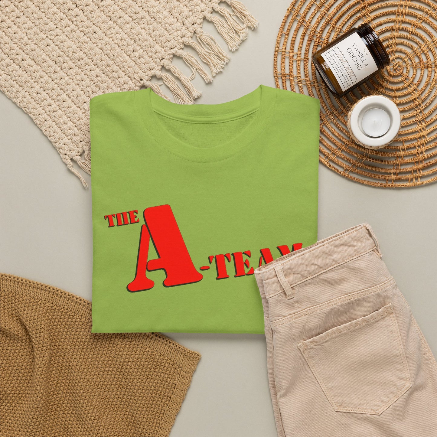 A-Team Graphic Tee — Retro Red Logo Vintage Crew T-Shirt